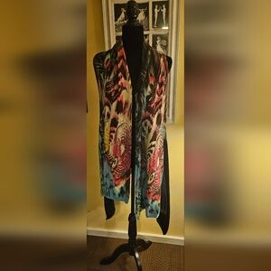 Adore x Anthropologie Colorful Peacock Cardigan Vest